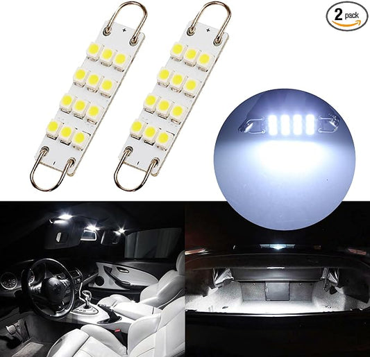 Festoon 561 562 567 564 44mm Led Light White Replacement for Car Interior Light Dome Map Light Door Courtesy Lights Trunk Light (Pack of 2)