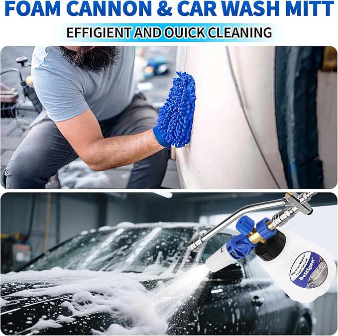 Pressure Washer Extension Wand Dual-Connector Tool, 1/4 Inch Quick Connect Switch Double Tip Attachment for Foam Cannon, Power Washer Extension Cleaner Accessory for Home, Boat and Car Washing