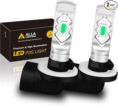 Alla Lighting 3800lm PGJ13 898 881 LED Bulbs Fog Lights or DRL, 8000K Blue Xtreme Super Bright 889 886 888 894 896 881X 881L H28 ETI-SMD 12V Replacement