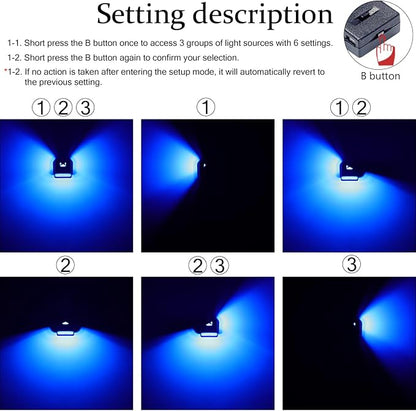 Three Sides Emit Light USB Type-A Car LED Ambient Light 7Leds RGB Atmosphere Lamp, Interior Dimmable Mood Lighting for Cars/SUV/Trucks