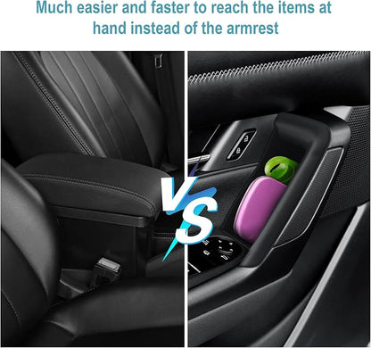 CDEFG 4Pcs for 2025 2026 Mazda CX-50 Center Console Organizer Tray Door Handle Pockets Trash Can Storage Box for 2023 2024 2025 2026 Mazda CX50 Accessories 4-Doors Trash Bin Storage Case TPE Material