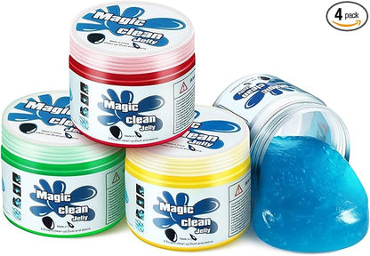 DNA MOTORING 4 Pack Car Cleaning Gels, Auto Detailing Tools Cleaning Putty Car Interior Cleaner Slime, Car Jelly Cleaner, Keyboard Cleaner, Car Cleaning Supplies, gifts for Men Women, TOOLS-00150