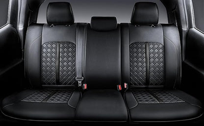 Carlimeki Leather Seat Covers Custom Fit for Tacoma Gen 3rd (2016-2023) Double & Crew Cab, for SR, SR5, Limited, TRD Pro, TRD Sport, TRD Off-Road, Trail Special Edition - Fully Covered