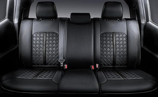 Carlimeki Leather Seat Covers Custom Fit for Tacoma Gen 3rd (2016-2023) Double & Crew Cab, for SR, SR5, Limited, TRD Pro, TRD Sport, TRD Off-Road, Trail Special Edition - Fully Covered