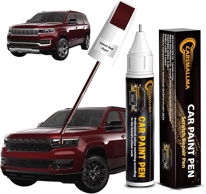 Touch Up Paint for Jeep Velvet Red Pearl(PRV/NRV), Color Exact Match Auto Paint Repair Pen Fix Chips and Nicks Scuff