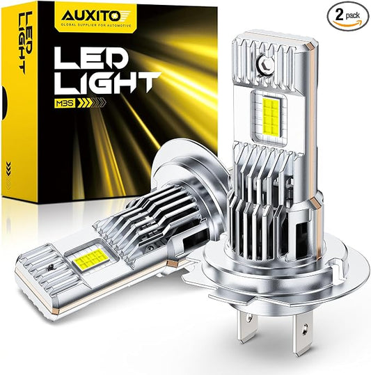 AUXITO H7 Bulb - 1000% Brighter 6500K White, True 1:1 Halogen Mini Size, Direct Fit for H7 Automotive Fog Lights, Plug and Play Installation