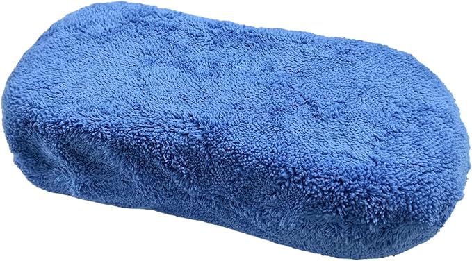 Car Wash Sponge, Large Microfiber Applicator Pad Non-Scratch Detailing Foam, Extra Absorbent Cleaning Sponge Universal Washing Supplies for Cars Trucks Motorcycles (Blue)