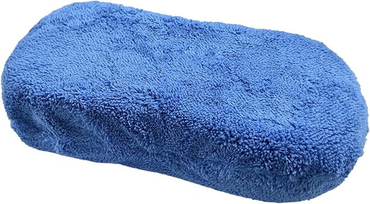 Car Wash Sponge, Large Microfiber Applicator Pad Non-Scratch Detailing Foam, Extra Absorbent Cleaning Sponge Universal Washing Supplies for Cars Trucks Motorcycles (Blue)