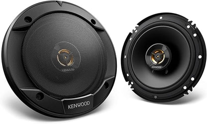 Kenwood KFC-1666R Road Series Car Speakers (Pair) - 6.5" 2-Way Car Coaxial Speakers, 300W, 4-Ohm Impedance, Cloth Woofer & Balanced Dome Tweeter, Heavy Duty Magnet Design