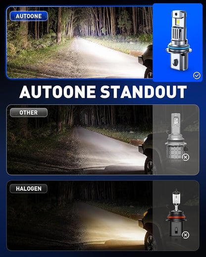 AUTOONE 9007 HB5 Bulbs 60000LM for Automotive Halogen 9007 Light, 99% Compatibility, Plug-N-Play, Fog Light Replacement