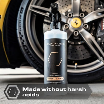 Blackline Wheel & Tire Cleaner Spray - Non-Acidic Brake Dust Remover Bug Remover & Wheel Cleaner for Cars, Trucks and More — Versatile, Fast Acting, and Safe for Most Finishes (64 Fl Oz)