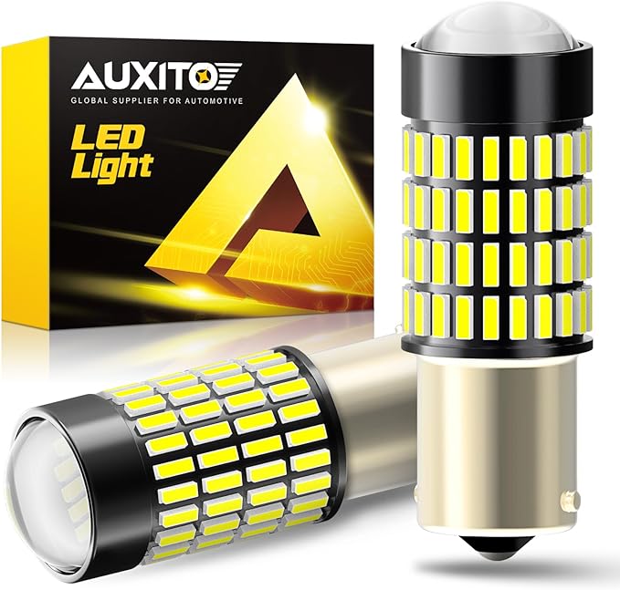 AUXITO 1156 LED Bulb for Reverse Lights, Super Bright White 1141 1073 7506 LED Bulbs with Projector for Reverse Lights Tail Brake Signal Back Up Parking Marker DRL License Plate Lights, 6000K White