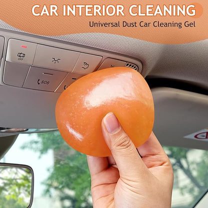 TeSabMi Car Cleaning Gel Car Cleaning Putty Car Putty Car Interior Cleaner Car Slime Car Detailing Kit Car Accessories Gifts for Men Women Stocking Stuffers Orange