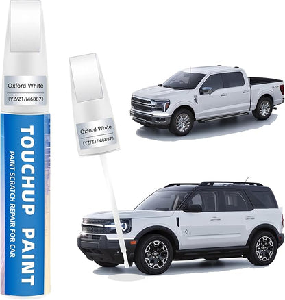 Oxford White(YZ/Z1/M6887) Touch Up Paint Compatible with Ford 2-in-1 Car Scratch Repair Pen for Rock Chips, Door Scratches&Paint Nicks Exact Color Match Quick Dry DIY Fix for F-150 Explorer