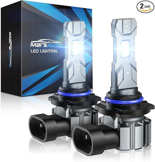 Marsauto M1S 9006 HB4 Bulbs, 30000LM Super Bright 9006 Bulb 1:1 Mini Design, 6000K Cool White HB4 Fog Light, 3min Plug and Play, IP68, Pack of 2