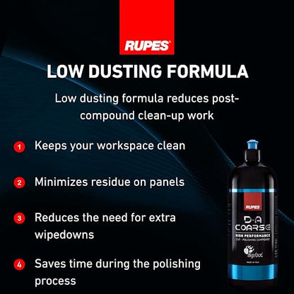 RUPES 1000 ml D-A Coarse High Performance Cut Polishing Compound for Car Detailing & Removing Scratches (Pack of 1) | Micro-Abrasive Technology | Reduces Oxidation and Removes Severe Swirl Marks