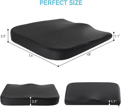 Car Seat Cushion for Driving, Office Chair Cushions with Removable Cover, Non-Slip Sciatica & Lower Back Tailbone Chair Pillow Pad, Memory Foam Seat Cushion for Car Seat Driver Truck Desk Wheelchair