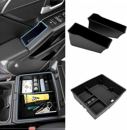 Console Organizer Door Trays Fit for 2024 2025 2026 Toyota Tacoma Center Console Storage Front Door Handle Insert Compatible with Tacoma Interior Accessories Armrest Box, 3PCS