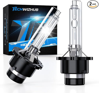 D4S Xenon HID bulb, 6000K 35W Cool White High Low Beam, Replacement 66440 42402 42402WX for D4S HID Bulb Xenon, Plug and Play, Pack of 2