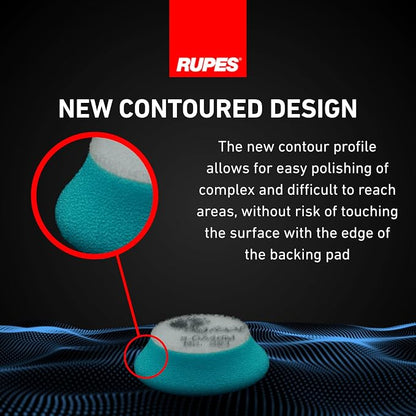 RUPES 40mm Pack of 6 Light Blue D-A Intermediate Foam Polishing Pads | Ideal for Mild to Severe Paint Correction | Improves Finish Performance | Compatible with 1.5" Backing Plate