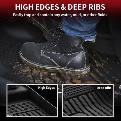LASFIT Floor Mats Fit for Land Rover Range Rover Evoque 2011-2019, Custom Fit TPE All Weather Waterproof Floor Liners 1st & 2nd Row, Fit 5 Door and Coupe (Not for Convertible), Black, Easy to Clean