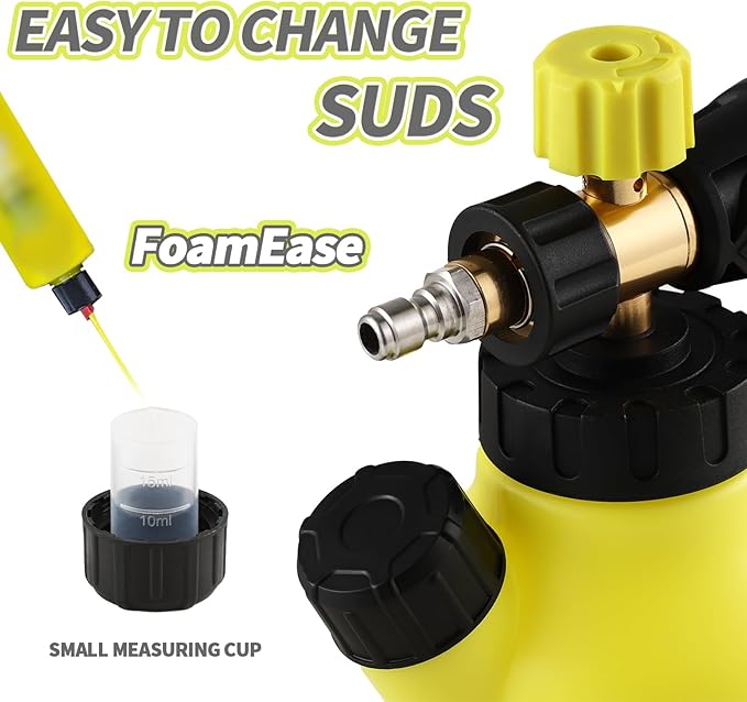 REALYOU Foam Cannon with Foam Cannon Dual-Connector, Pressure Washer Accessory for Car Washing and Cleaning, 5 Pressure Washer Sprayer Nozzles, 1/4" Quick Connect