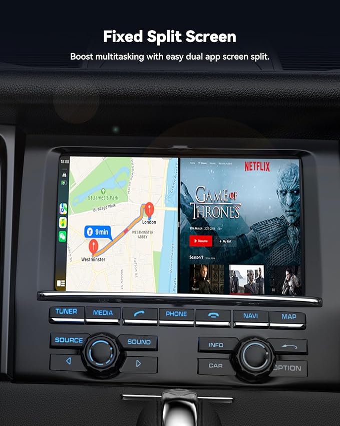 Spedal Car TV Adapter | CarPlay AI Box with YouTube, HDMI Input for TV Stick/Game Console, Wireless CarPlay Adapter, Android Magic Box for Cars with Wired CarPlay