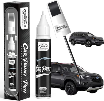 Dark Gray Metallic(61K) for Subaru Touch Up Paint Pen, 2 in 1 Car Scratch Remover with Pen Tip and Brush, Precise Color Match for Car Paint Scratch Repair, Quickly and Easily Fix Chips and Nicks