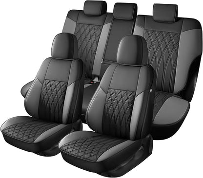 FREESOO Custom Seat Covers for Toyota RAV4 2013 2014 2015 2016 2017 2018, RAV4 Leather Car Seat Covers, RAV 4 SUV Accessories Full Set LE XLE Limited SE Platinum Adventure(Not for Hybrid), BlackGrey