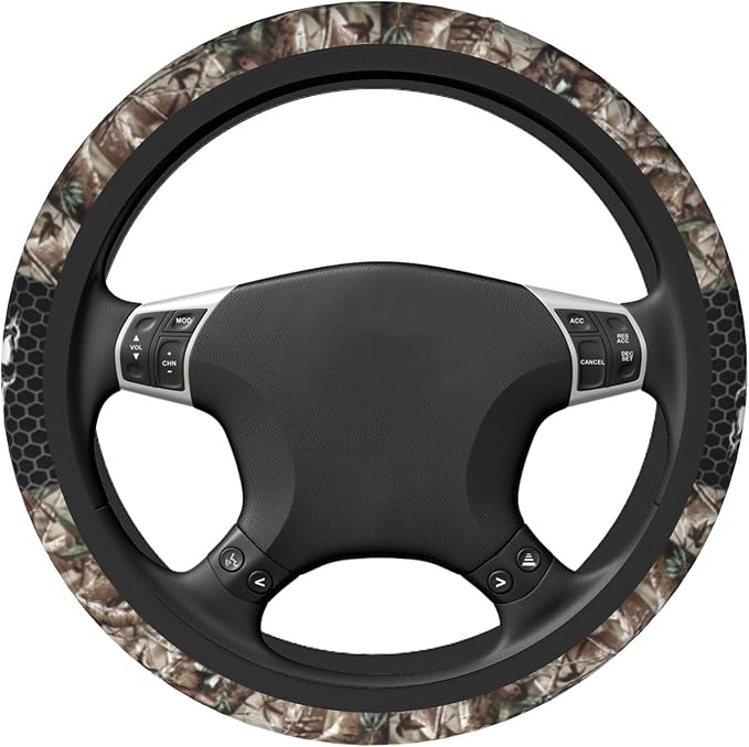 Camo Steering Wheel Cover Universal 15 Inch Camo Wheel Cover Accessories Decorative Non-Slip Neoprene Car Cover Realtree Wheel Cover Suitable For Women And Men Girls Suitable For Car SUV Car Van Truck