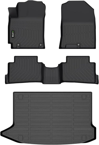 All Weather Car Floor Mats & Cargo Liner Set for Hyundai Kona 2018-2023/ Kona N 2022-2023 (No Electric Models) Custom Fit Accessories - Black