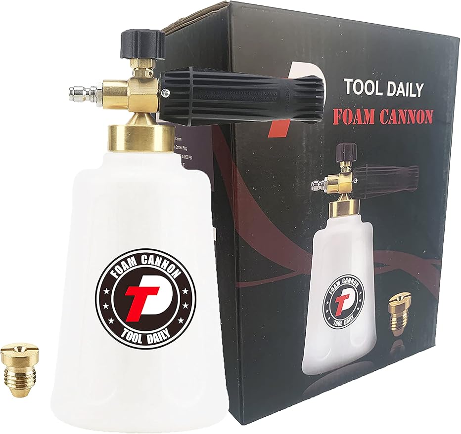 Tool Daily Pressure Washer Foam Cannon for Car Wash, Snow Foam Lance, Additional Orifice Nozzle 1.1mm, 1/4 Inch Quick Connect