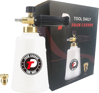 Tool Daily Pressure Washer Foam Cannon for Car Wash, Snow Foam Lance, Additional Orifice Nozzle 1.1mm, 1/4 Inch Quick Connect