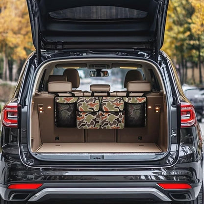 Duck Camouflage Hanging Car Organizer Waterproof Car Trunk Organizer with Lid Large Capacity Backseat Hanging Storage Bag with 4 Pockets for Most Cars,SUV,Sedan