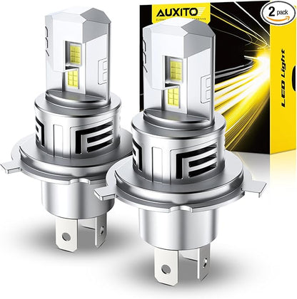 AUXITO H4 LED Bulb 9003 Bulbs, 900% Brighter Ultra-Bright, Plug N Play, Long Lifespan, No Flicker, 99% Compatibility, 2PCS