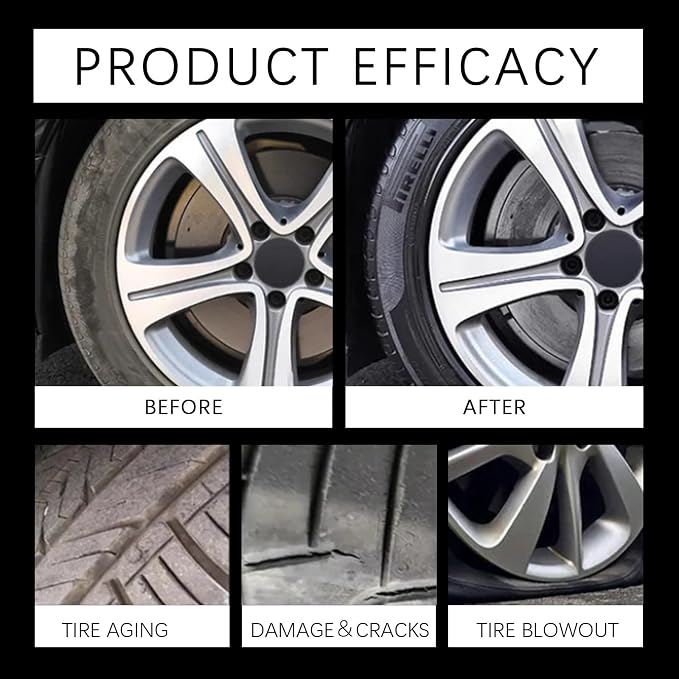 Tire Shine Cream Car Tire Ceramic Coating, Delivers Deep Black Gloss Finish Wheel Cleaning Wax with UV Protection & Dust Resistance, Long-Lasting Nourishing Tyre Care Cream for Auto Maintenance