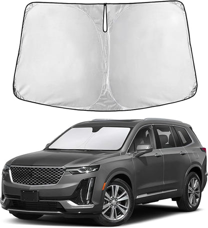 EcoNour Windshield Sunshade Compatible for Cadillac XT6 2020-2023 2024 2025, Sun Visor for Front Windshield & Window Sun Shade Cover, UV Heat Blocker & Protector, Car Accessories