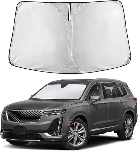 EcoNour Windshield Sunshade Compatible for Cadillac XT6 2020-2023 2024 2025, Sun Visor for Front Windshield & Window Sun Shade Cover, UV Heat Blocker & Protector, Car Accessories