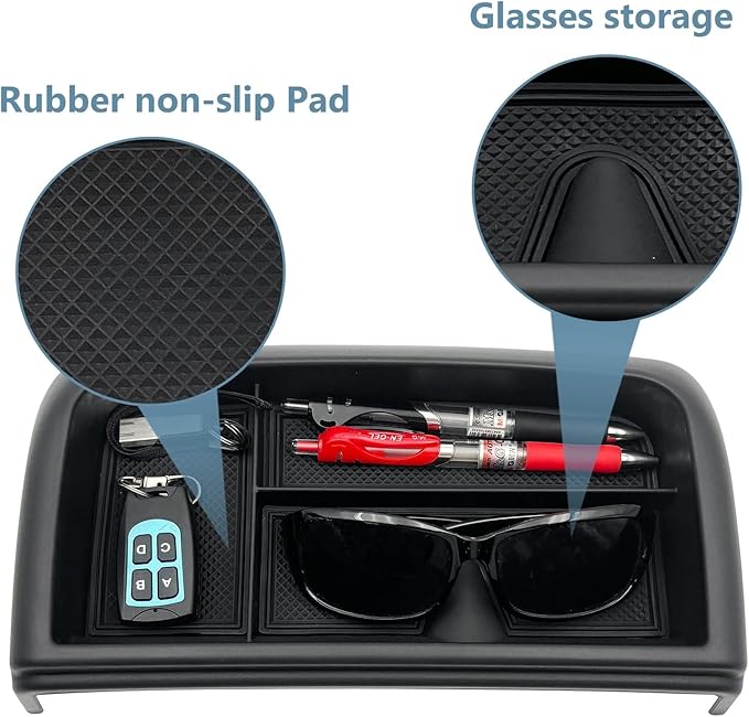 Dash Storage Tray Insert Behind Screen Organizer Storage Accessories fits for 2021 2022 2023 2024 GMC Yukon Chevy Tahoe Suburban（Only Fit for Power Sliding Console ）