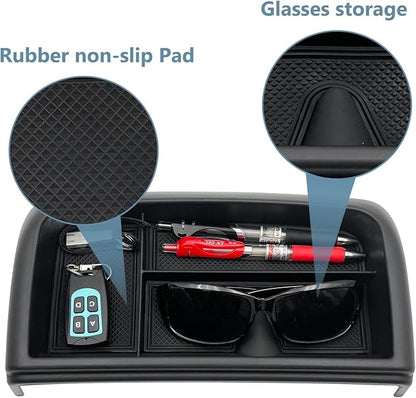 Dash Storage Tray Insert Behind Screen Organizer Storage Accessories fits for 2021 2022 2023 2024 GMC Yukon Chevy Tahoe Suburban（Only Fit for Power Sliding Console ）
