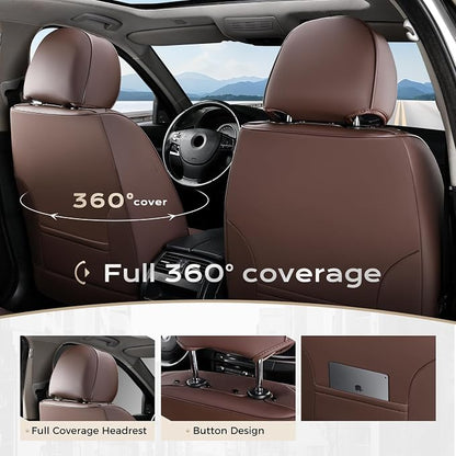 Coverado Car Seat Covers, Front Covers for Cars, Car Seat Cover Front Seats, Automotive Seat Cover, Waterproof, Leather Car Seat Cushion, Universal Interior Covers Seat Protectors for Most Cars