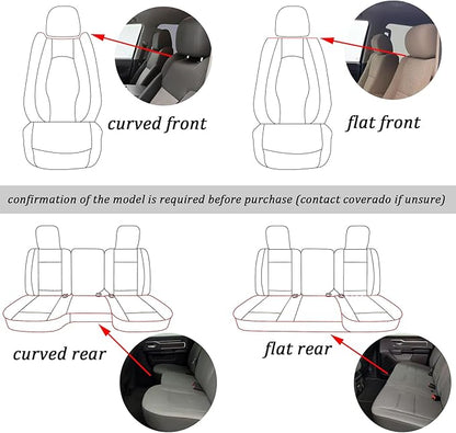 Coverado RAM Seat Covers, Faux Leather Car Seat Covers Full Set Compatible with 2009-2018 Dodge Ram 1500, 2010-2024 2500 3500 Dodge RAM Trucks Seat Covers Ram Accessories (Blue)