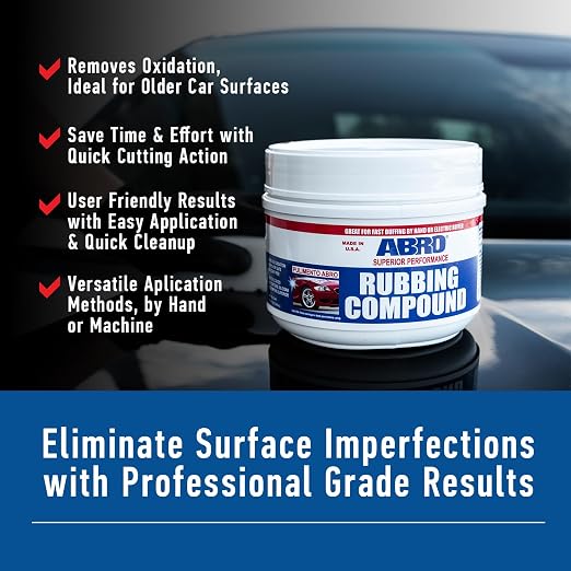 ABRO Superior Performance Rubbing Compound, 32 oz., Buffing Compound for Oxidized Finishes, Smooth, Reflect, Clean