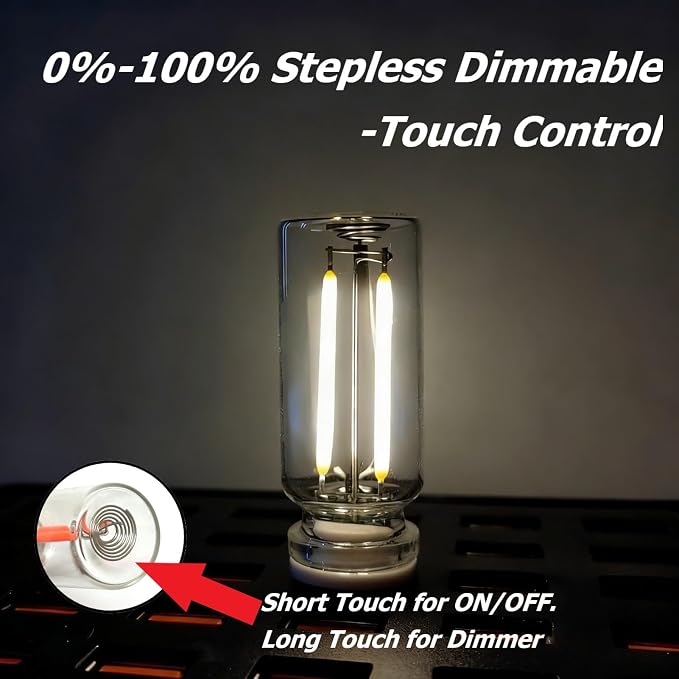 Dimmable USB Touch Control Led Lights, Glass Car Lights Interior, White Interior Car Lamp, Retro Led Night Light Ambient Lighting, USB Mood Lamp for Bedroom Hallway