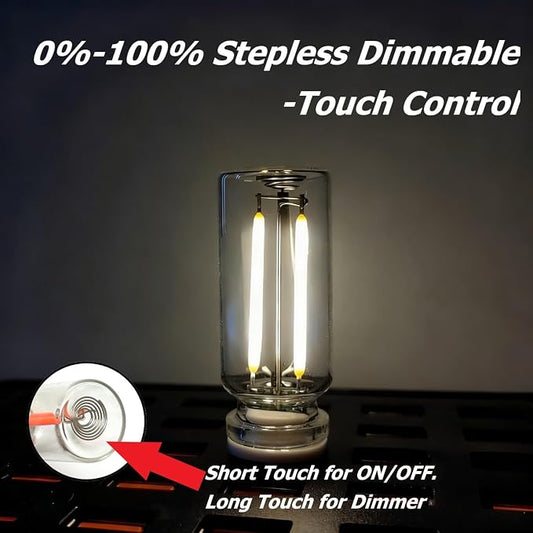 Dimmable USB Touch Control Led Lights, Glass Car Lights Interior, White Interior Car Lamp, Retro Led Night Light Ambient Lighting, USB Mood Lamp for Bedroom Hallway