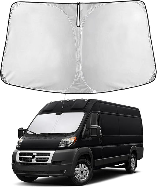 EcoNour Windshield Sunshade Compatible for Dodge RAM Promaster 2014-2024 2025 2026, Sun Visor for Front Windshield & Window Sun Shade Cover, UV Heat Blocker & Protector, Car Accessories