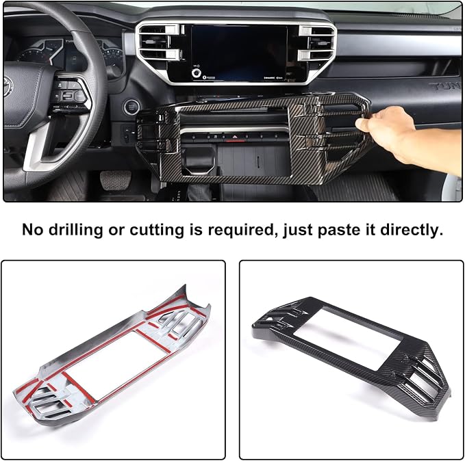 Aunginsy Center Console Air Outlet Trim Cover Compatible with Toyota Tundra/Sequoia 2022-2026, ABS Air Conditioner A/C Vent Panel Large Frame Decorative Cover Protector Accessories, for 8-inch Screen