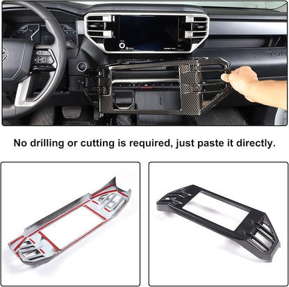 Aunginsy Center Console Air Outlet Trim Cover Compatible with Toyota Tundra/Sequoia 2022-2026, ABS Air Conditioner A/C Vent Panel Large Frame Decorative Cover Protector Accessories, for 8-inch Screen