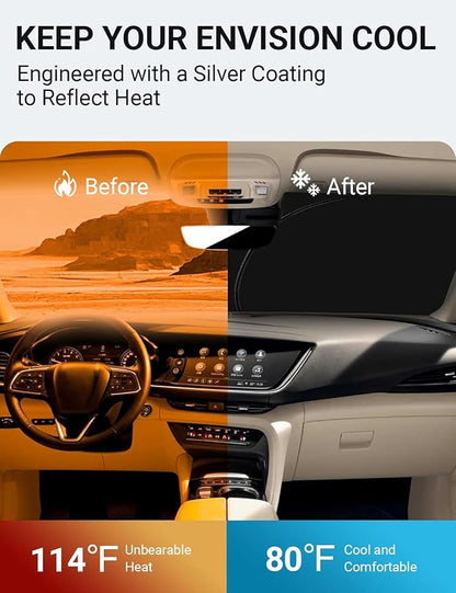 Proadsy Front Windshield Sun Shade Foldable Sunshade Protector Custom Fit 2026 2025 2024 2023 2022 2021 Buick Envision 1SV, Preferred, Essence, Premium, Premium II SUV Accessories