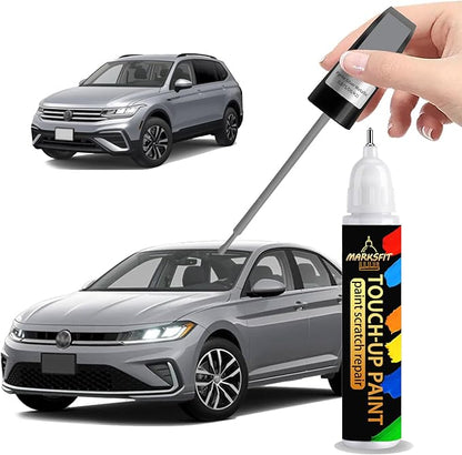 Pyrite Silver Metallic(LB7S/D5/K2) Touch Up Paint For Volkswagen Exact Match-Chips and Nicks 2 in 1 Car Paint Pen Scratch Rapair for Atlas/Beetle/CC/EOS/Golf/GTI/Jetta/Passat/Tiguan